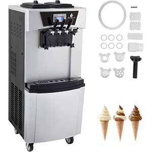 image:imageVEVOR Commercial Ice Cream Machine 2030LH Yield 21 Flavors Soft Serve Machine w Two 7L Hoppers 18L Cylinders Puffing PreCooling Shortage Alarm 2450W Frozen Yogurt Maker for Snack Bar Caf