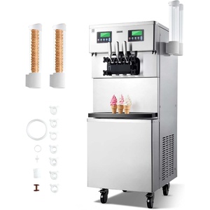 image:imageVEVOR Commercial Ice Cream Machine 21 QTH Soft Serve Ice Cream Maker with LCD Panel Auto Clean 3Flavor Precooling for Restaurant Snack BarVertical 3 Flavors Flagship Model