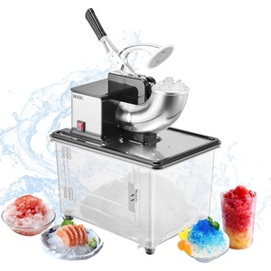 image:imageVEVOR Commercial Ice Crusher 661LBSH 350W Electric Snow Cone Machine with 4 Blades 2000RPM Stainless Steel Shaved Ice Machine with 11 Gal CrushedIce Box for Family Restaurants Bars BlackBlack