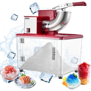 image:imageVEVOR Commercial Ice Crusher 661LBSH 350W Electric Snow Cone Machine with 4 Blades 2000RPM Stainless Steel Shaved Ice Machine with 11 Gal CrushedIce Box for Family Restaurants Bars BlackRed