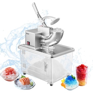 image:imageVEVOR Commercial Ice Crusher 661LBSH 350W Electric Snow Cone Machine with 4 Blades 2000RPM Stainless Steel Shaved Ice Machine with 11 Gal CrushedIce Box for Family Restaurants Bars BlackSilver