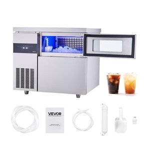image:imageVEVOR Commercial Ice Maker Machine 132 lbs24H Stainless Steel Worktop Ice Machine with Sink 30 lbs Storage amp 70 CubesCycle SelfCleaning Freestanding IceMaking for Home Bar Restaurant Kitchen265 lbs24H without sink
