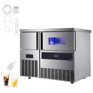 image:imageVEVOR Commercial Ice Maker Machine 132 lbs24H Stainless Steel Worktop Ice Machine with Sink 30 lbs Storage amp 70 CubesCycle SelfCleaning Freestanding IceMaking for Home Bar Restaurant Kitchen330 lbs24H without sink