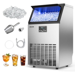 image:imageVEVOR Commercial Ice Maker Machine 80 lbs24h with 13 lbs Storage Capacity CountertopFreestandingUnder Counter Stainless Steel Ice Maker with LED Display amp SelfCleaning for Home Bar Restaurant130lbs24HMoonShaped Ice