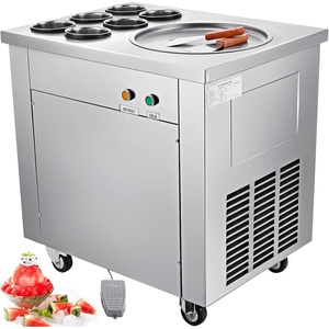 image:imageVEVOR Commercial Ice Roll Maker 137 Pan Diameter 740W Ice Cream Maker 6 Buckets Fried Yogurt Cream Machine with Food Shovels Perfect for Bars Cafs Dessert Shops