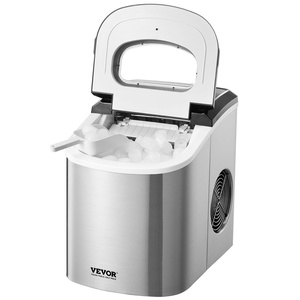image:imageVEVOR Countertop Ice Maker 9 Cubes Ready in 6 Mins 33lbs in 24Hrs SelfCleaning Portable Ice Maker with Ice Scoop and Basket Ice Machine with 2 Sizes Bullet Ice for Home Kitchen Office Bar PartyLight Grey