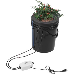 image:imageVEVOR DWC Hydroponic System 5 Gallon 8 Buckets Deep Water Culture Growing Bucket Hydroponics Grow Kit with Pump Air Stone and Water Level Device for IndoorOutdoor Leafy Vegetables1 BucketTop Drip Kit