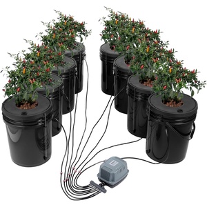 image:imageVEVOR DWC Hydroponic System 5 Gallon 8 Buckets Deep Water Culture Growing Bucket Hydroponics Grow Kit with Pump Air Stone and Water Level Device for IndoorOutdoor Leafy Vegetables8 Buckets