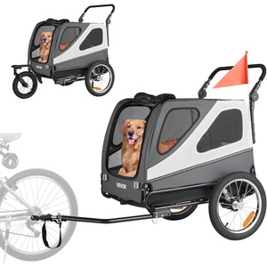 image:imageVEVOR Dog Bike Trailer Supports up to 6688100 lbs 2in1 Pet Stroller Cart Bicycle Carrier Easy Folding Cart Frame with Quick Release Wheels Universal Bicycle Coupler Reflectors Flag100lbs 26 Updated