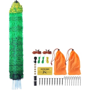 image:imageVEVOR Electric Fence Netting 42H x 164L PE Net Fencing with Posts and DoubleSpiked Stakes Utility Portable Mesh for Goats Sheep Lambs Deer Hogs Dogs for Farms Backyards and Ranches48in168ft
