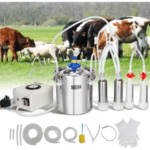 image:imageVEVOR Goat Milking Machine 12 L 304 Stainless Steel Bucket Electric Automatic Pulsation Vacuum Milker Portable Milker with FoodGrade Silicone Cups and Tubes Adjustable Suction for Cows and Sheep6 L