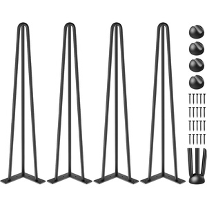 image:imageVEVOR Hairpin Table Legs 18 Black Set of 4 Desk Legs 880lbs Total Load Capacity Hairpin Desk Legs 3 Rods for Bench Desk Dining End Table Chairs Carbon Steel DIY Heavy Duty Furniture Legs20 Inch