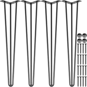 image:imageVEVOR Hairpin Table Legs 18 Black Set of 4 Desk Legs 880lbs Total Load Capacity Hairpin Desk Legs 3 Rods for Bench Desk Dining End Table Chairs Carbon Steel DIY Heavy Duty Furniture Legs18 Inch