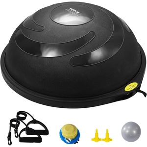 image:imageVEVOR Half Exercise Ball Trainer 2326 inch Balance Ball Trainer 1500lbs Capacity Stability Ball Yoga Ball with Resistance Bands amp Foot Pump Strength Fitness Ball for Home Gym Full Body Workout26 Waterflow Black