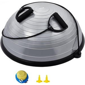 image:imageVEVOR Half Exercise Ball Trainer 2326 inch Balance Ball Trainer 1500lbs Capacity Stability Ball Yoga Ball with Resistance Bands amp Foot Pump Strength Fitness Ball for Home Gym Full Body Workout23 Ripple Gray