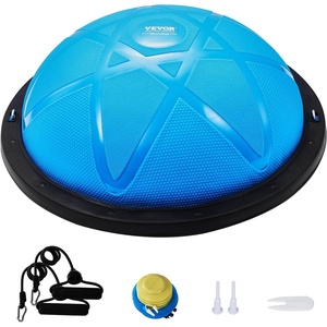 image:imageVEVOR Half Exercise Ball Trainer 2326 inch Balance Ball Trainer 1500lbs Capacity Stability Ball Yoga Ball with Resistance Bands amp Foot Pump Strength Fitness Ball for Home Gym Full Body Workout23 Particle Blue