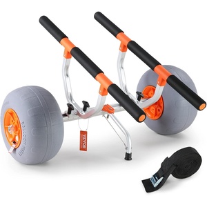 image:imageVEVOR Heavy Duty Kayak Cart 350lbs Load Capacity Detachable Canoe Trolley with 13 Beach Wheels Adjustable Carrier Width amp Nonslip Support Foot for Kayaks Canoes Paddleboards Float Mats Jon Boats