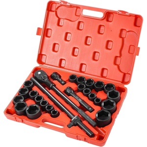 image:imageVEVOR Impact Socket Set 12 Inches 26 Piece Deep Sockets 6Point Rugged Construction CrV 12 Inches Drive Socket Set Impact Metric 10mm  36mm with a Storage Cage34 27PCS