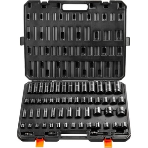 image:imageVEVOR Impact Socket Set 12 Inches 26 Piece Deep Sockets 6Point Rugged Construction CrV 12 Inches Drive Socket Set Impact Metric 10mm  36mm with a Storage Cage12  38 59PCS CRMO