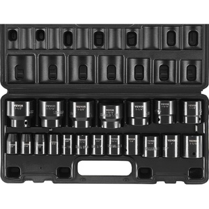 image:imageVEVOR Impact Socket Set 34 Inches 29 Piece Impact Sockets 6Point Sockets Rugged Construction CRM0 34 Inches Drive Socket Set Impact SAE 34 inch  212 inch with a Storage Cage12 19PCS