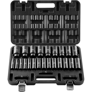 image:imageVEVOR Impact Socket Set 34 Inches 29 Piece Impact Sockets 6Point Sockets Rugged Construction CRM0 34 Inches Drive Socket Set Impact SAE 34 inch  212 inch with a Storage Cage12 26PCS