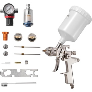 image:imageVEVOR LVLP Air Spray Gun Gravity Feed Paint Sprayer Gun with 3 Nozzles 131417mm 600ml Capacity Automotive Paint Sprayer with Air Regulator for Furniture Car Painting Home ImprovementLVLP 131417mm