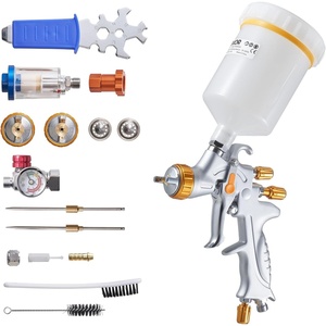 image:imageVEVOR LVLP Air Spray Gun Gravity Feed Paint Sprayer Gun with 3 Nozzles 131417mm 600ml Capacity Automotive Paint Sprayer with Air Regulator for Furniture Car Painting Home ImprovementHVLP 131417mm