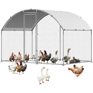 image:imageVEVOR Large Metal Chicken Coop with Run Walkin Chicken Coop for Yard with Waterproof Cover 65 x 98 x 65 ft Spire Roof Large Poultry Cage for Hen House Duck Coop and Rabbit Run1181L x 787W x 787H