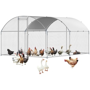 image:imageVEVOR Large Metal Chicken Coop with Run Walkin Chicken Coop for Yard with Waterproof Cover 65 x 98 x 65 ft Spire Roof Large Poultry Cage for Hen House Duck Coop and Rabbit Run1575L x 1181W x 787H