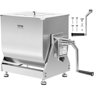 image:imageVEVOR Manual Meat Mixer 10L Fixed Tank  Heavy Duty Stainless Steel Hand Mixer for Ground Beef amp Sausage Max 15lb Mixing Meat Capacity with Gear Box and Lid HandleBX40T