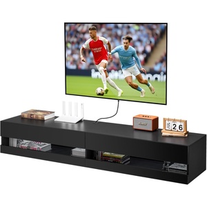 image:imageVEVOR Modern Floating TV Stand Wall Mounted 55 Under TV Shelf Floating Media Console Entertainment Center with Storage Cabinet for Living Room amp Bedroom WhiteBlack