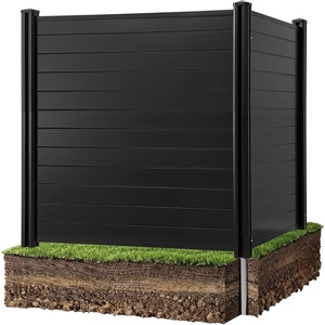 image:imageVEVOR Outdoor Privacy Screens 50 W x 50 H Air Conditioner Fence Pool Equipment Enclosure Horizontal Vinyl Privacy Fence Perfect to Enclose Trash Can and AC Units 2PanelBlack