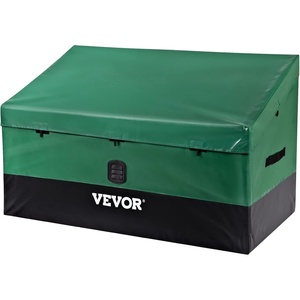 image:imageVEVOR Outdoor Storage Box 230 Gallon Waterproof PE Tarpaulin Deck Box wGalvanized Frame AllWeather Protection amp Portable for Camping Garden Poolside and Yard Black amp Green150gal