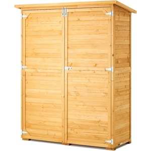 image:imageVEVOR Outdoor Storage Shed Large Wooden Outside Storage Cabinet with Waterproof Roof and Metal Frame Double Lockable Doors Garden Tool Shed Storage House Cabinet with Shelves 551x236x675551x236x675