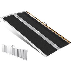 image:imageVEVOR Portable Wheelchair Ramp 6FT NonSlip Aluminum Folding Handicap Ramp Door Threshold Ramps for Wheelchair for HomeWheel Chair Ramp Steps Cars Scooter Cart Curbs Stairs
