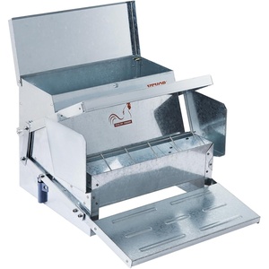 image:imageVEVOR Poultry Feeder 25lbs Capacity Feed Chicken Feeder with Lid amp Lock Outdoor Coop Food Dispenser No Waste Weatherproof Galvanized Metal Feeder for Ducks GeeseGalvanized