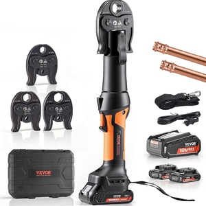 image:imageVEVOR Press Tool 18V Electric Pipe Crimping Tool for 12 34 1 1 14 1 12 2 Copper Pipes 32KN Press Tool Kit Compatible with ProPress  with Brushless Motor 6 VUS Jaws 2pcs 4AH BatteryCompact Size