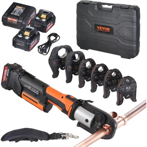 image:imageVEVOR Press Tool 18V Electric Pipe Crimping Tool for 12 34 1 1 14 1 12 2 Copper Pipes 32KN Press Tool Kit Compatible with ProPress  with Brushless Motor 6 VUS Jaws 2pcs 4AH BatteryStandard Size