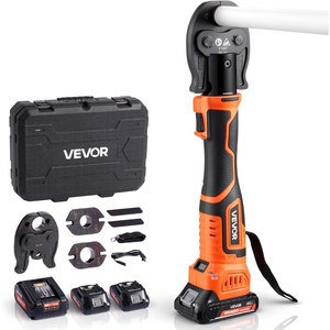 image:imageVEVOR Press Tool Kit 18V Electric Pipe Crimping Tool for 12 34 1 Copper Tubes 24KN Press Tool Compatible with ProPress  with 3 VUS Jaws 2pcs 2AH Batteries Fast Charger amp Carrying Case2 Jaws  1 dovetail die seat