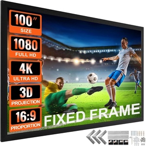 image:imageVEVOR Projector Screen 130inch Outdoor Projector Screen 169 Movie Screen Fixed Frame 3D Projector Screen for 4K HDTV Movie Theater100inch