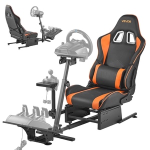 image:imageVEVOR Racing Wheel Stand HeavyDuty Simulator Cockpit Steering Wheel Stand Fit Logitech G25 G27 G29 G920 G923 Thrustmaster T300RS TX F458 T500RS T3PAPRO F1GT and CSR PedalsSingleTrack Arm Cockpit