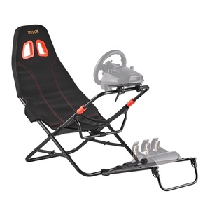 image:imageVEVOR Racing Wheel Stand HeavyDuty Simulator Cockpit Steering Wheel Stand Fit Logitech G25 G27 G29 G920 G923 Thrustmaster T300RS TX F458 T500RS T3PAPRO F1GT and CSR PedalsPortable Cockpit