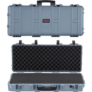 image:imageVEVOR Rifle Case Rifle Hard Case with 4 Layers Fullyprotective Foams Lockable Hard Gun Case with Wheels IP67 Waterproof amp Crushproof for Rifles or ShotgunsGrey