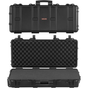 image:imageVEVOR Rifle Case Rifle Hard Case with 4 Layers Fullyprotective Foams Lockable Hard Gun Case with Wheels IP67 Waterproof amp Crushproof for Rifles or ShotgunsBlack