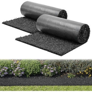 image:imageVEVOR Rubber Mulch Mat Roll 4 Rolls 120 x 45 in Recycled Rubber Permanent Mulch Edging Border NaturalLooking Flower Barrier with Stakes 05 in Thick Cuttable Garden Edgings for Landscaping2packs