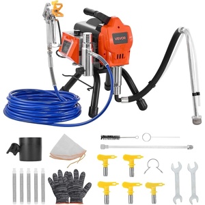 image:imageVEVOR Stand Airless Paint Sprayer 1500W 3300PSI High Pressure Airless Sprayer Cleaning Brush Hose Extension Rod Nozzles Electric Spray Paint Machine for Large Apartments Factory Buildings1500W Stand Airless Paint Sprayer
