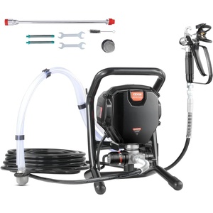image:imageVEVOR Stand Airless Paint Sprayer 1500W 3300PSI High Pressure Airless Sprayer Cleaning Brush Hose Extension Rod Nozzles Electric Spray Paint Machine for Large Apartments Factory Buildings750W Stand Airless Paint Sprayer