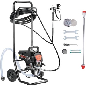 image:imageVEVOR Stand Airless Paint Sprayer 650W 3000PSI High Pressure Airless Sprayer with Cart Cleaning Brush Hose Extension Rod Nozzles Electric Spray Paint Machine for House Exterior and Interior950W WheeledAirless Paint Sprayer