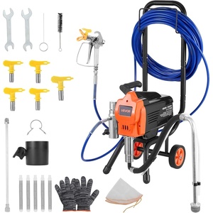 image:imageVEVOR Stand Airless Paint Sprayer 650W 3000PSI High Pressure Airless Sprayer with Cart Cleaning Brush Hose Extension Rod Nozzles Electric Spray Paint Machine for House Exterior and Interior1500W WheeledAirless Paint Sprayer