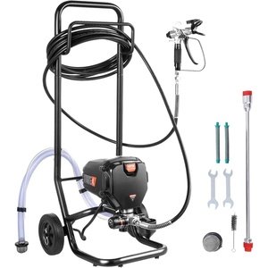 image:imageVEVOR Stand Airless Paint Sprayer 650W 3000PSI High Pressure Airless Sprayer with Cart Cleaning Brush Hose Extension Rod Nozzles Electric Spray Paint Machine for House Exterior and Interior750W WheeledAirless Paint Sprayer
